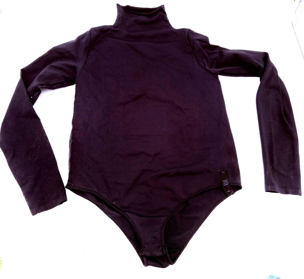 Skims Black Onyx Long Sleeve Turtleneck Bodysuit NWOT Size Large / X-Large